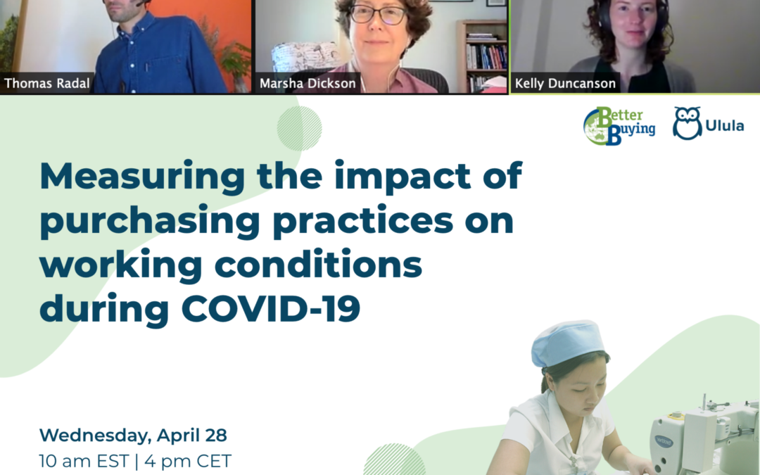 Webinar: Measuring the impact of purchasing practices on working conditions during COVID-19