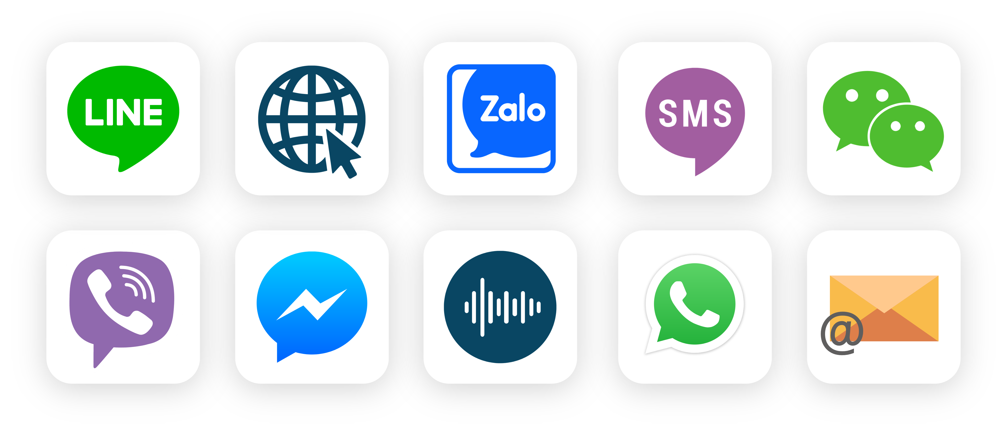 Communication channel icons