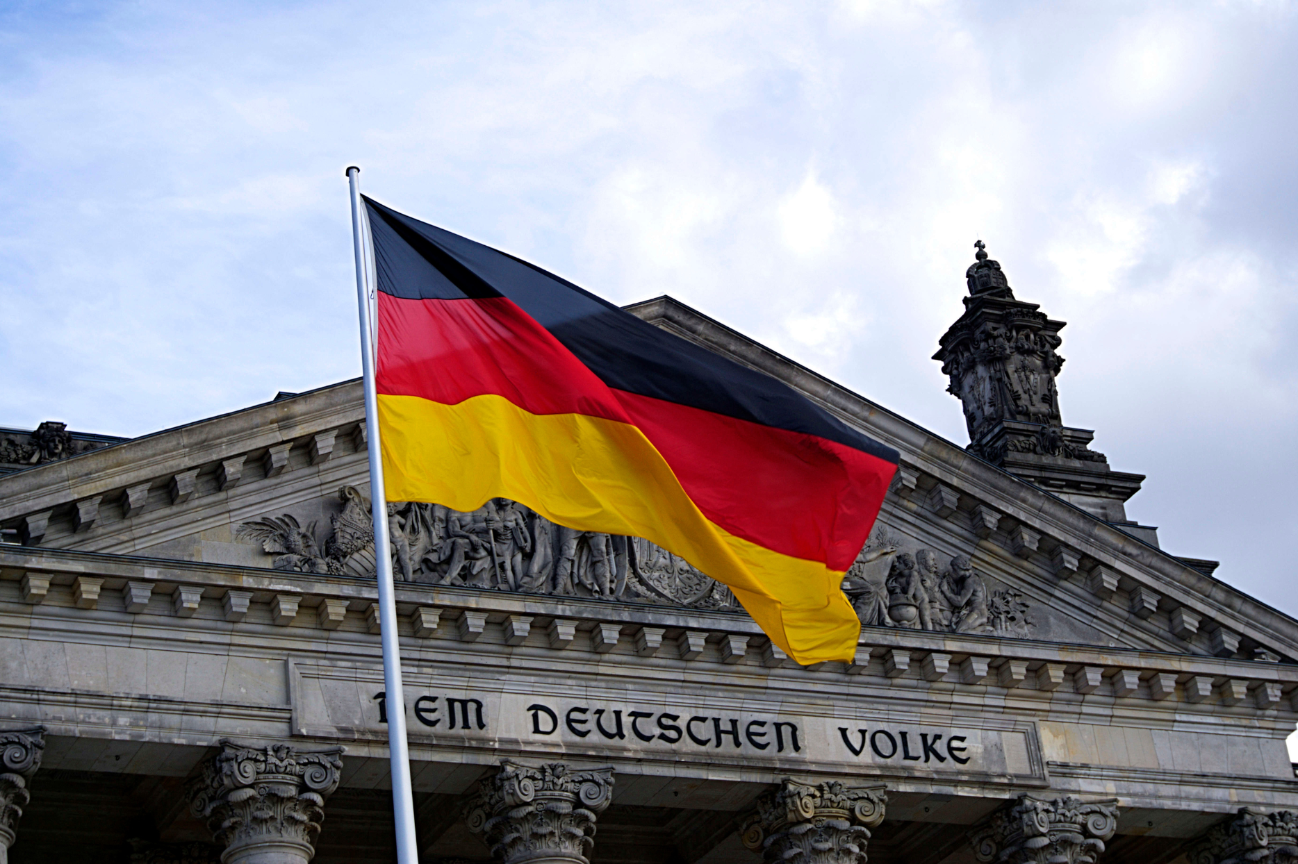 German parliament and flag