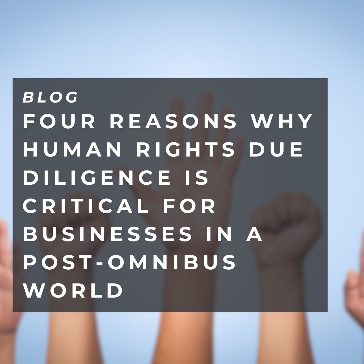 Four Reasons why Human Rights Due Diligence is Critical for Businesses in a Post-Omnibus World